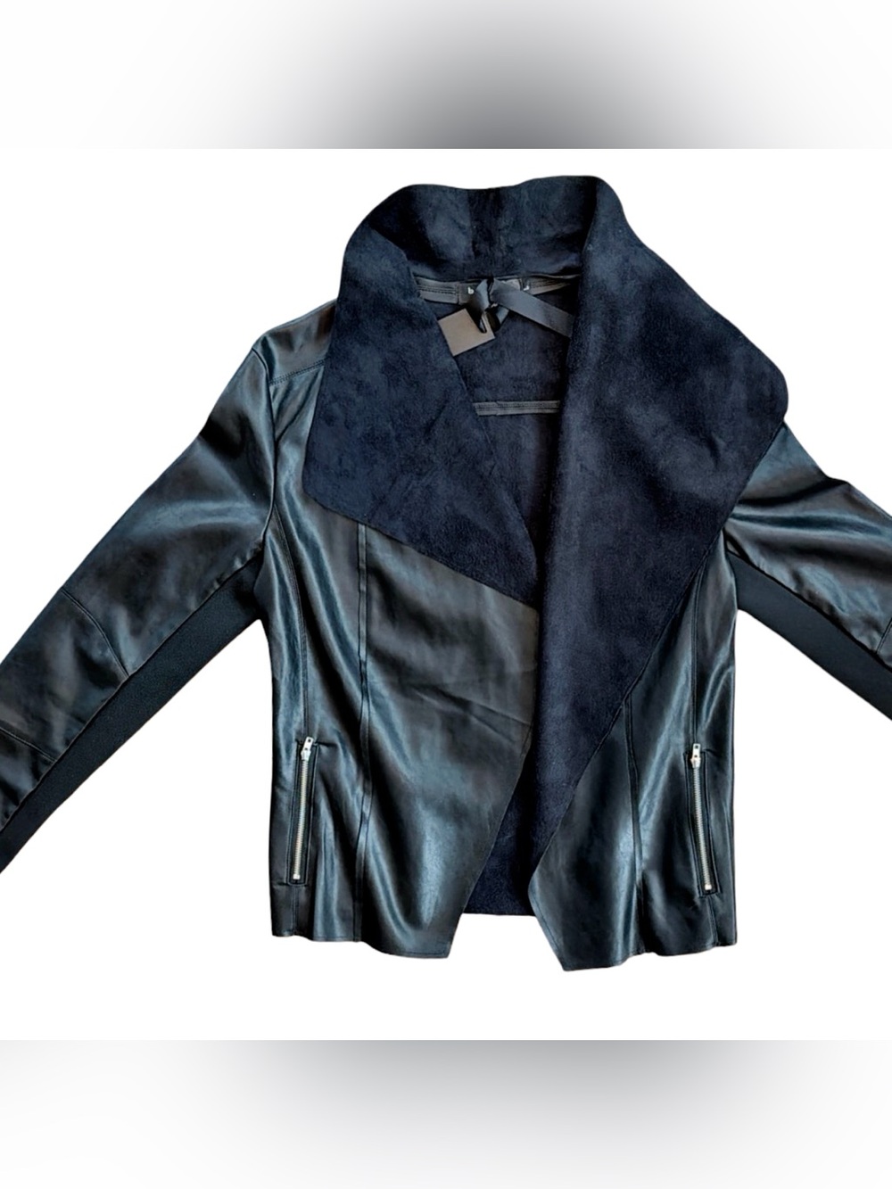 Bianco by Bailando Black Open Moto Jacket | Size L | NWT - Picture 8 of 14